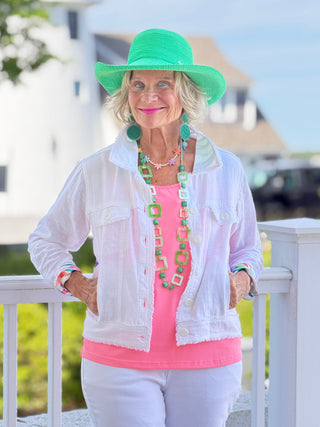 PINK PARADISE GARDEN LINEN JACKET TANGO MANGO