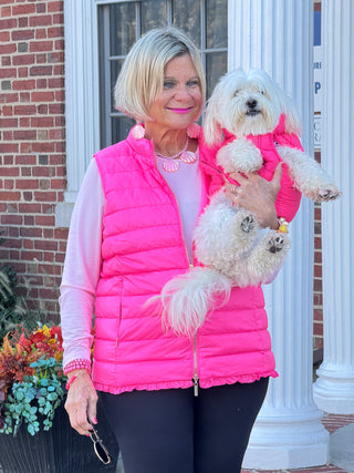 LULU-B PINK SHORT PUFFER VEST