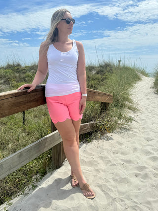 LULU-B CORAL SCALLOP SHORTS