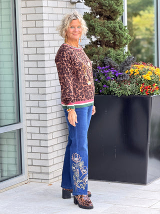 Women's Cheetah Print Knit Sweater Cathys Place