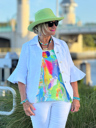 ETHYL WHITE SCALLOP JEANS