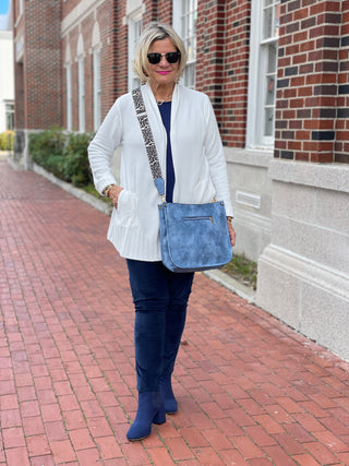 LULU-B CHENILLE WHITE CARDIGAN