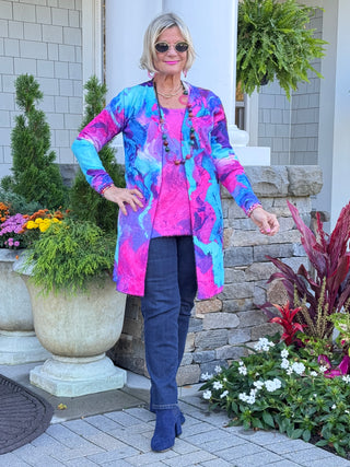 COLOR WAVES OF FASHION CARDIGAN
