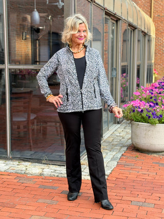 LULU B SPARKLING BLACK FULL ZIPPER JACKET LULU-B