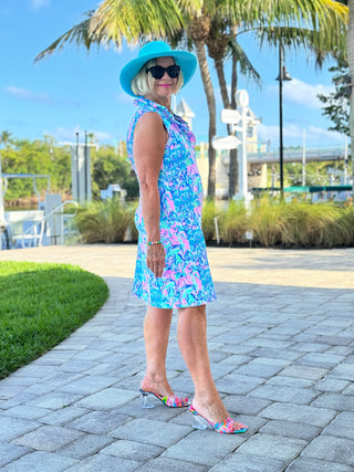 SPLASH OF PINK  RUFFLE DRESS