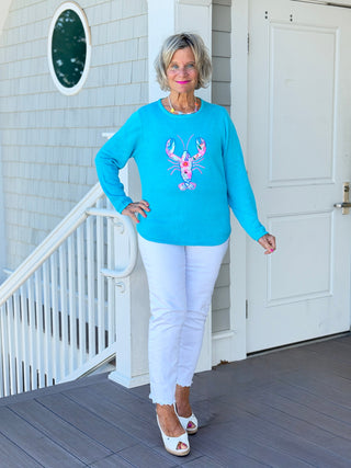 BEACH CLUB AQUA LOBSTER SWEATER Cathys Place