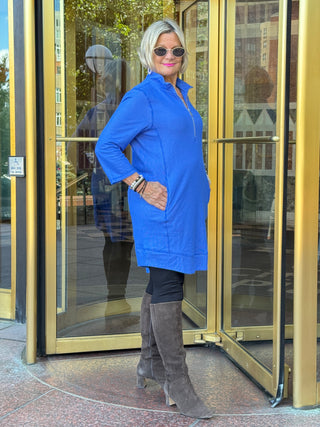 Lullu b half zipper Blu scuba dress