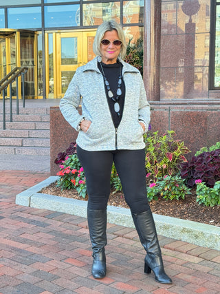 STYLING TWEED FULL ZIPPER JACKET