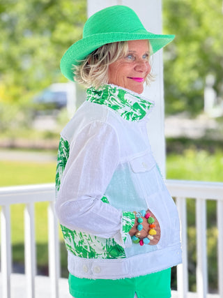 HARBOR LIGHTS GREEN LINEN JACKET Cathys Place