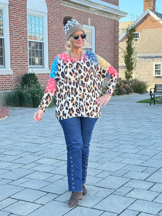 POLB Italian Cozy Leopard Sweater One Size Cathys Place