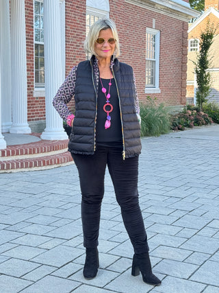 LULU-B BLACK SHORT PUFFER VEST