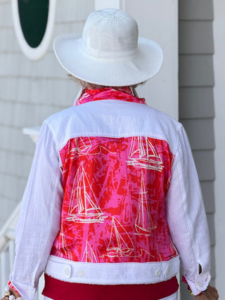 HARBOR LIGHTS RED LINEN JACKET Cathys Place