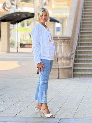 Embroidered Linen Blend Jacket CHARLIE B