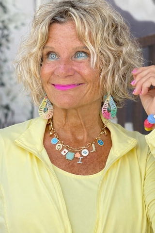 SUMMERTIME Charm Station Paperclip Necklace CATHYS RESORTWEAR