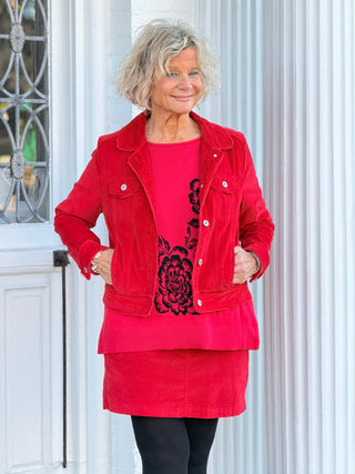 LULU-B RED NAVY VELOUR SKORT LULU-B