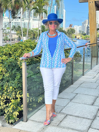 LULU B COASTAL BLOOM FULL ZIPPER JACKET
