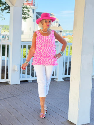 LULU B PALM BEACH LATTICE CHA CHA TANK LULU-B