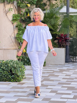 SUMMER WHITE FASHION TOP Cathys Place