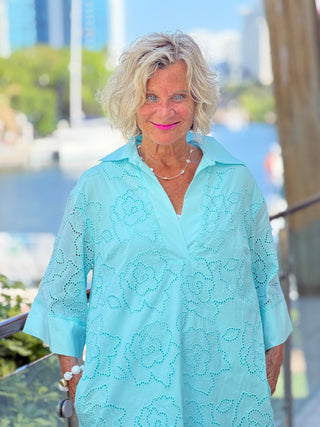 Women's Eyele Blue Bell t Floral Shift Dress Cathys Place