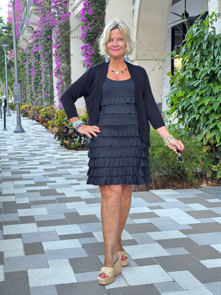 MIAMI NIGHTS  BLACK CHA CHA DRESS SHORT