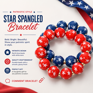 2PCS - Star Printed Beaded Stretch Bracelet Cathys Place