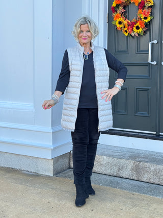 LULU-B SILVER PUFFER VEST