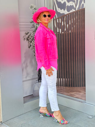 KEY WEST LINEN HOT PINK JACKET