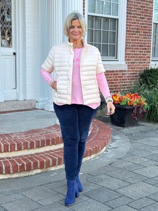 LULU-B PINK SHORT SLEEVE PUFFER