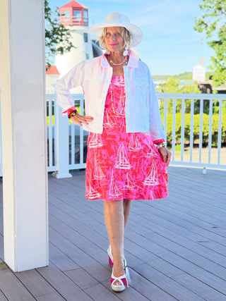 HARBOR LIGHTS RED SAILBOAT DRESS TANGO MANGO