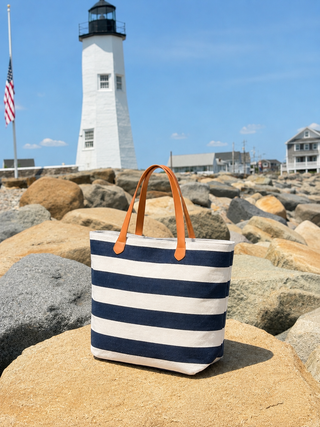 HAROR CLASSIC NAVY STRIPE TOTE Cathys Place