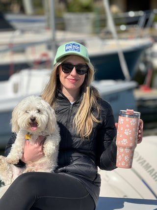 Dog Paw Peach Printed 40oz Stainless Steel Tumbler