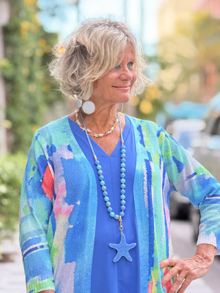 ETHYL OCEAN SPLASH CARDIGAN