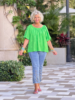 SPRING GREEN FASHION TOP Cathys Place