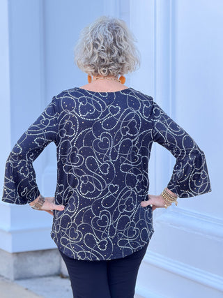 HOLIDAY BLACK GOLD ACCENTS TOP Cathys Place