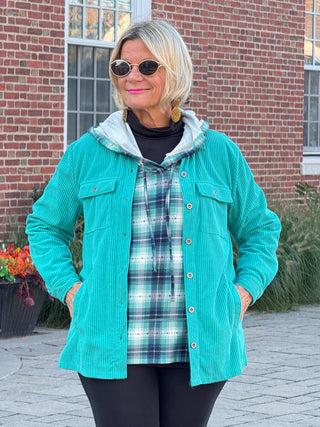 GREEN PLAID HOODIE