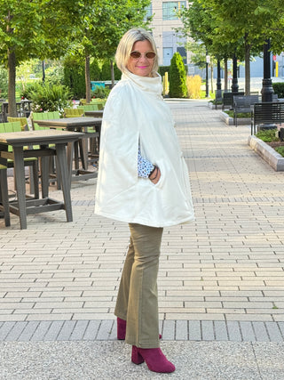 Ivory  Womens Cape Poncho Coat