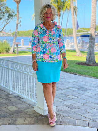 LULU B ISLAND BLUE SKIRT