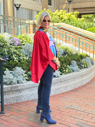 Red fashion Travel Reversible Rain Cape