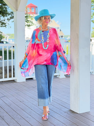 Sofia Sunrise Silk Kaftan Cathys Place