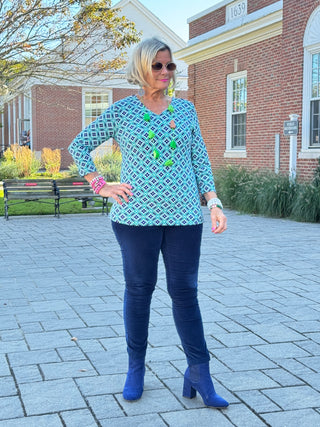 Lulu B  Bay Club V Neck Top