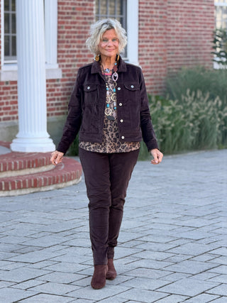 LULU B CHOCLATE VELOUR PANTS Cathys Place