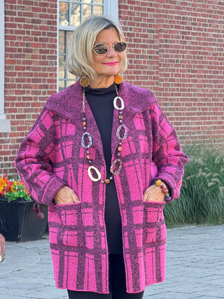 SOUTHERN NIGHTS BURGUNDY POCKET SWEATER
