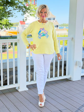 BEACH CLUB YELLOW CRAB SWEATER LULU-B