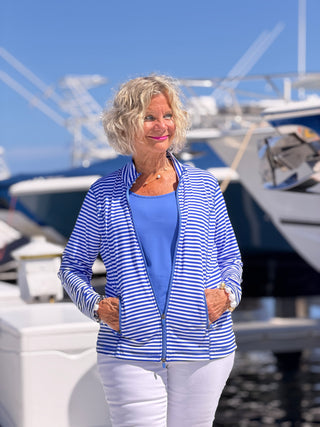 NAUTICAL BLU STRIPED JACKET LULU-B