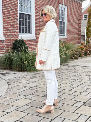 Piping Quilted Shearling Jacket Cathys Place