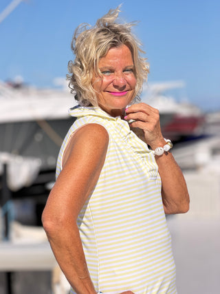 NAUTICAL YELLOW SLEEVELESS RUFFLE LULU-B