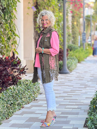 Ethyl The Harmony Vest - OLIVE ETHYL JEANS