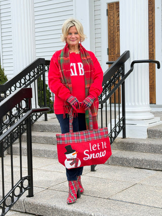 SKI BUM Suede-Like Flocked Logo Heavyweight Sweatshirt Fashion City