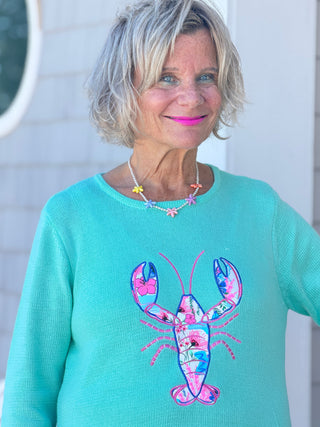BEACH CLUB SEAFOAM LOBSTER SWEATER Cathys Place
