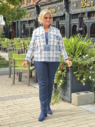 Cozy Plaid Full zipper jacket